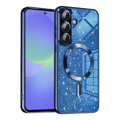 MagSafe-Hülle für Samsung Galaxy A56 A566 / A36 A366, Techsuit, Luxury Glitter, Dunkelblau