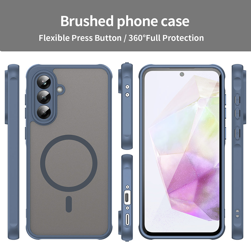 MagSafe-Hülle für Samsung Galaxy A56 A566, Techsuit, HaloFrost II, Marineblau