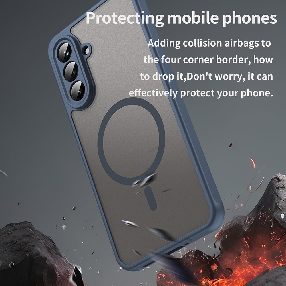MagSafe-Hülle für Samsung Galaxy A56 A566, Techsuit, HaloFrost II, Marineblau