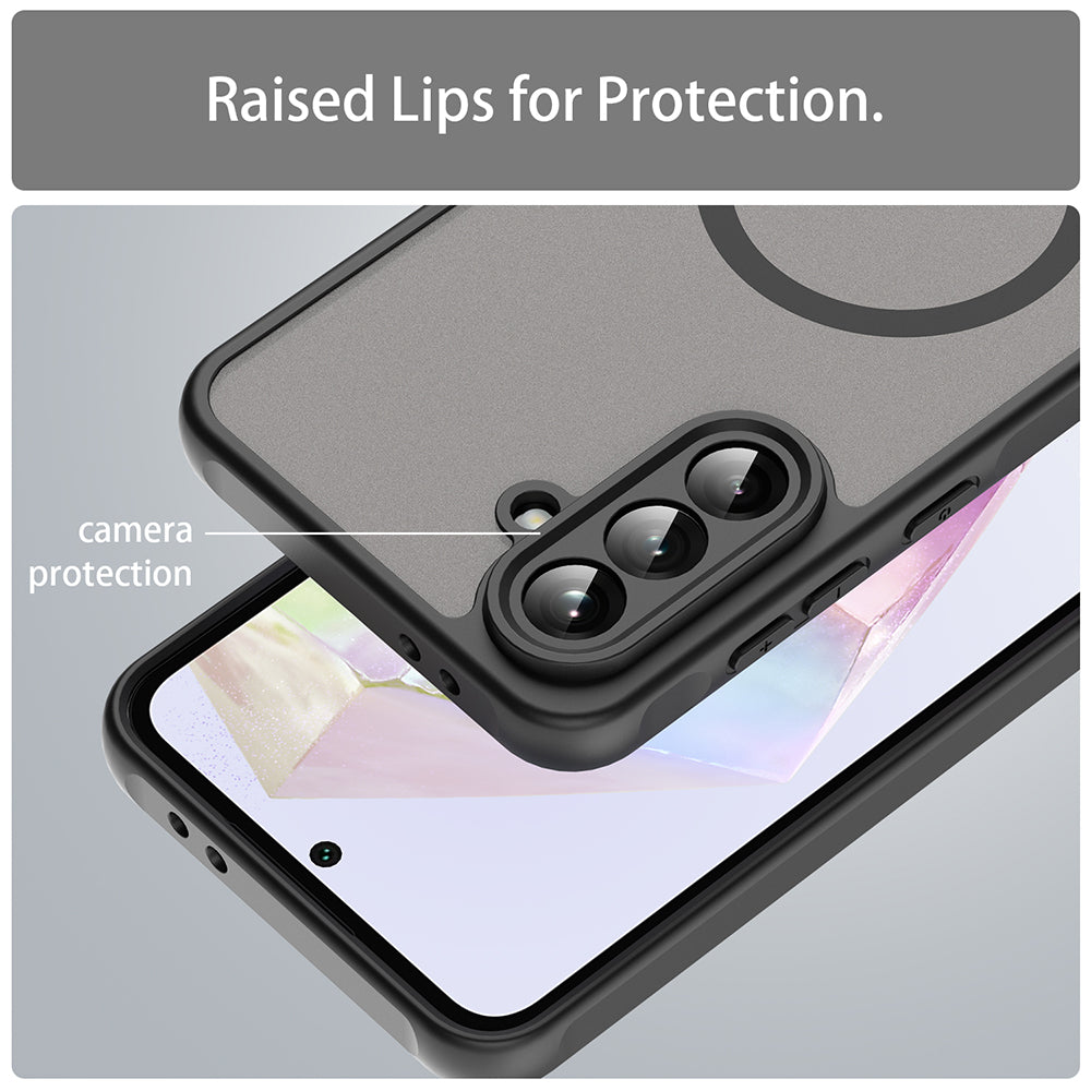 MagSafe-Hülle für Samsung Galaxy A56 A566, Techsuit, HaloFrost II, Schwarz