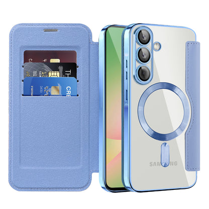 MagSafe-Hülle für Samsung Galaxy A56 A566, Techsuit, SmartMag Book, Blau