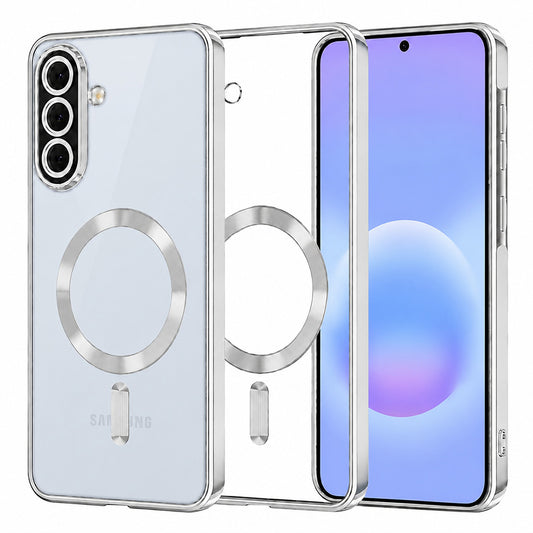 MagSafe Hülle für Samsung Galaxy A57 5G, Techsuit, Luxury Crystal, Silber