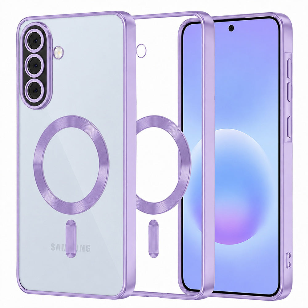 MagSafe-Hülle für Samsung Galaxy A57 5G, Techsuit, Luxury Crystal, Hellviolett