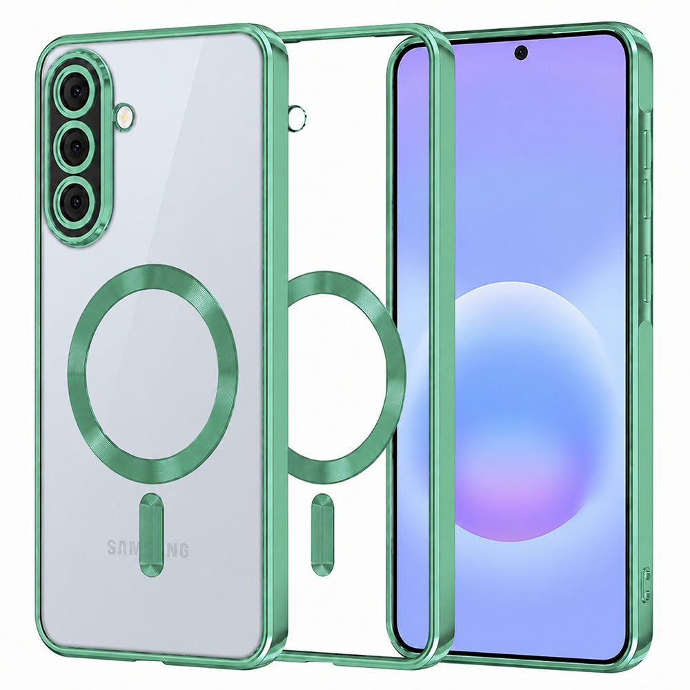 MagSafe-Hülle für Samsung Galaxy A57 5G, Techsuit, Luxury Crystal, Hellgrün