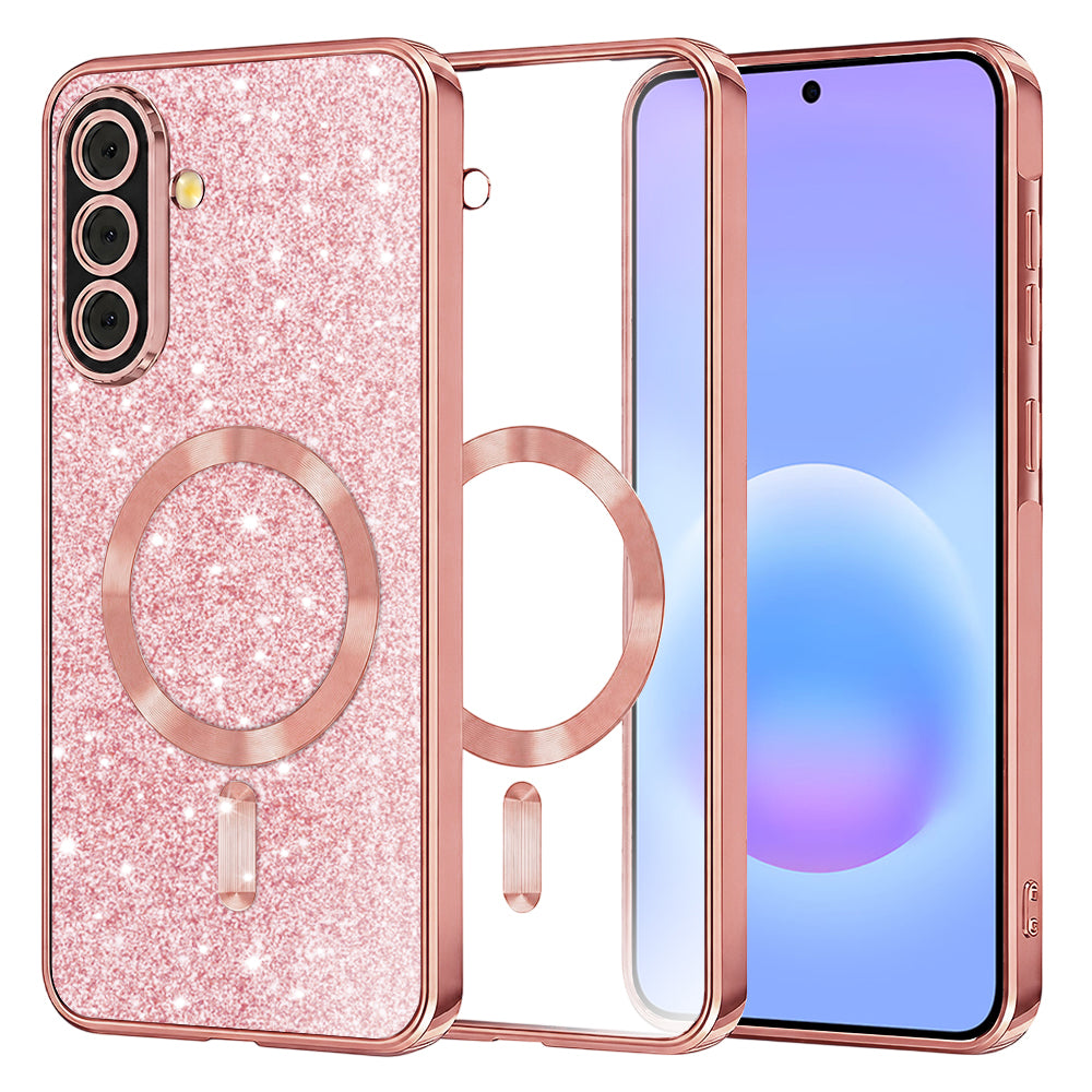 MagSafe-Hülle für Samsung Galaxy A57 5G, Techsuit, Luxury Glitter, Roségold