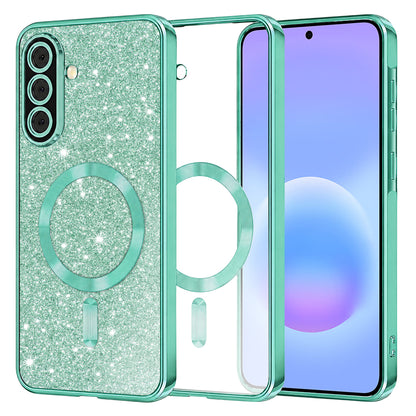 MagSafe-Hülle für Samsung Galaxy A57 5G, Techsuit, Luxury Glitter, Hellgrün