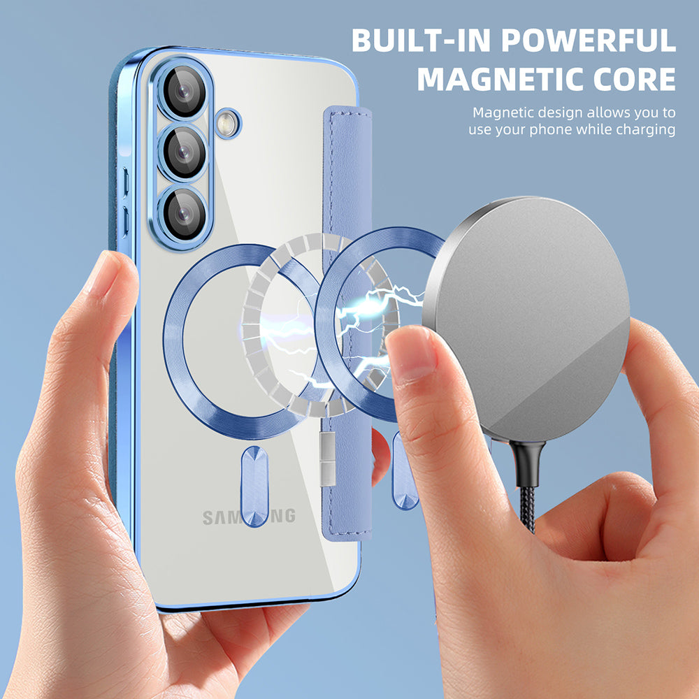 MagSafe Hülle für Samsung Galaxy A57 5G, Techsuit, SmartMag Book, Blau