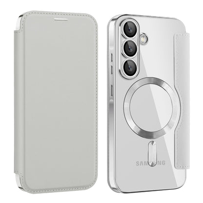 MagSafe Hülle für Samsung Galaxy A57 5G, Techsuit, SmartMag Book, Grau