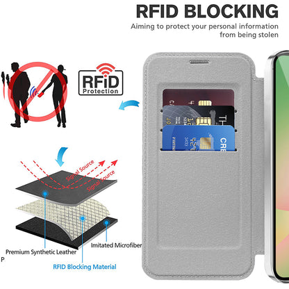 MagSafe Hülle für Samsung Galaxy A57 5G, Techsuit, SmartMag Book, Grau