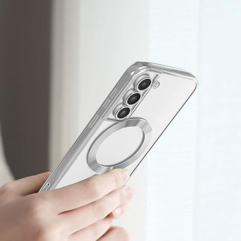 MagSafe-Hülle für Samsung Galaxy S21 FE 5G G990, Techsuit, Luxury Crystal, Silber