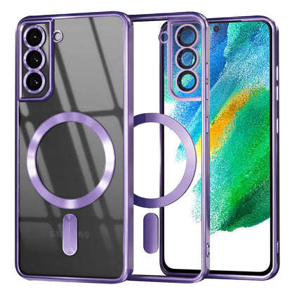 MagSafe-Hülle für Samsung Galaxy S21 FE 5G G990, Techsuit, Luxury Crystal, Hellviolett