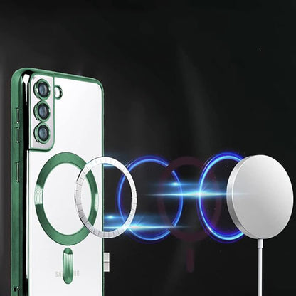 MagSafe-Hülle für Samsung Galaxy S21 FE 5G G990, Techsuit, Luxury Crystal, Hellviolett