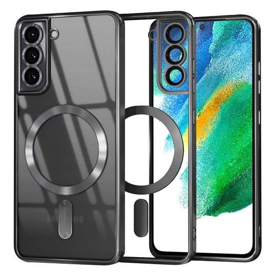 MagSafe Case for Samsung Galaxy S21 FE 5G G990, Techsuit, Luxury Crystal, Black