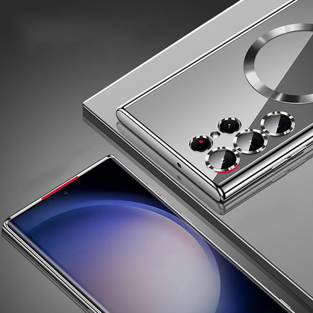 MagSafe-Hülle für Samsung Galaxy S21 Ultra 5G G998, Techsuit, Luxury Crystal, Schwarz
