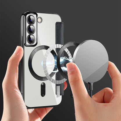 MagSafe-Hülle für Samsung Galaxy S22 5G S901, Techsuit, SmartMag Book, Schwarz