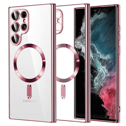 MagSafe-Hülle für Samsung Galaxy S22 Ultra 5G S908, Techsuit, Luxury Crystal, Rosa