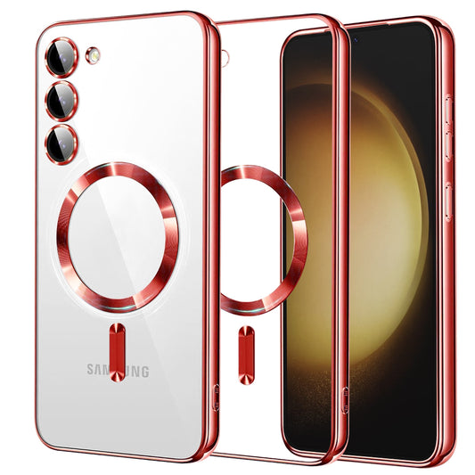 MagSafe-Hülle für Samsung Galaxy S23+ S916, Techsuit, Luxury Crystal, Rot
