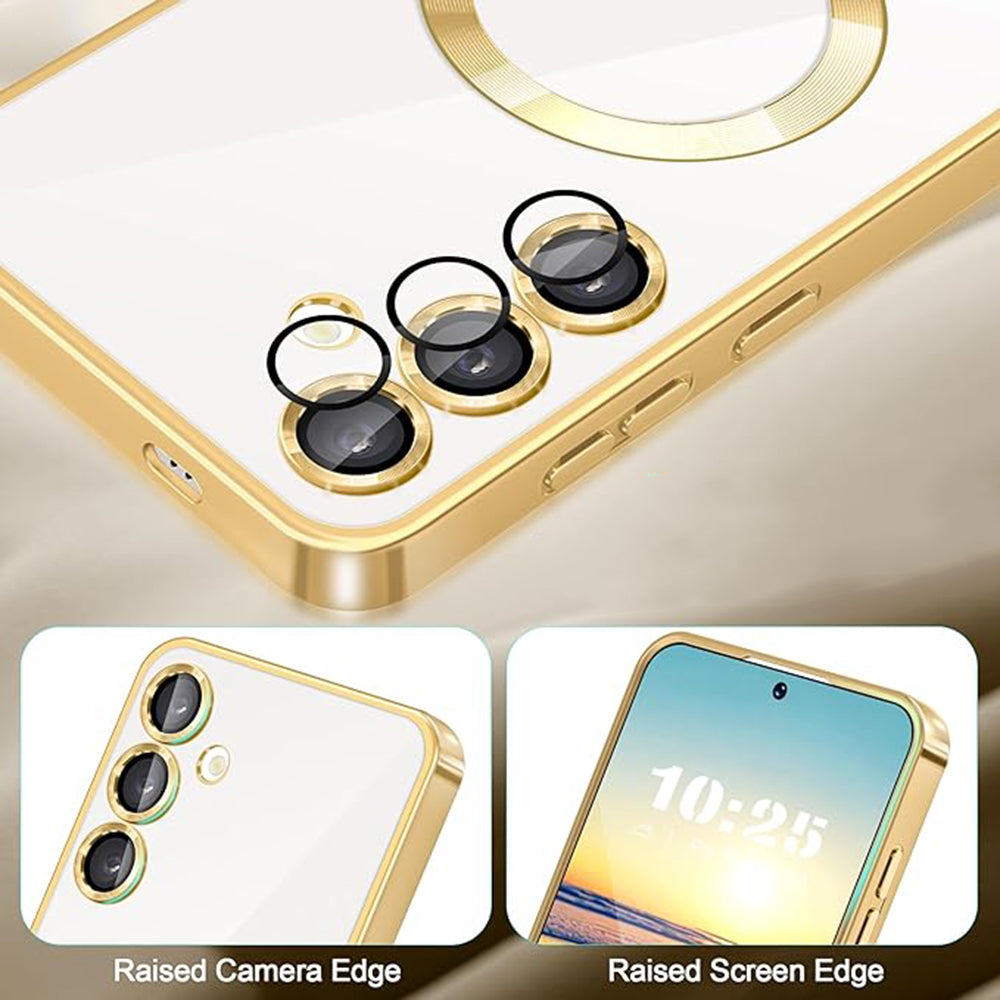 MagSafe-Hülle für Samsung Galaxy S23 S911, Techsuit, Luxury Crystal, Silber