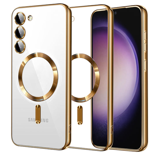 MagSafe-Hülle für Samsung Galaxy S23 S911, Techsuit, Luxury Crystal, Gold