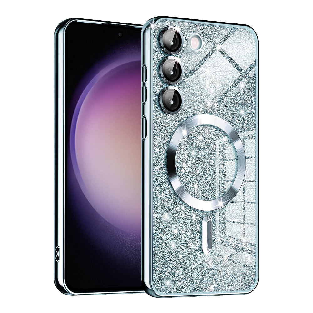 MagSafe Case for Samsung Galaxy S23 S911, Techsuit, Luxury Glitter, Blue