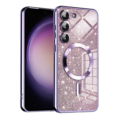 MagSafe-Hülle für Samsung Galaxy S23 S911, Techsuit, Luxury Glitter, Hellviolett