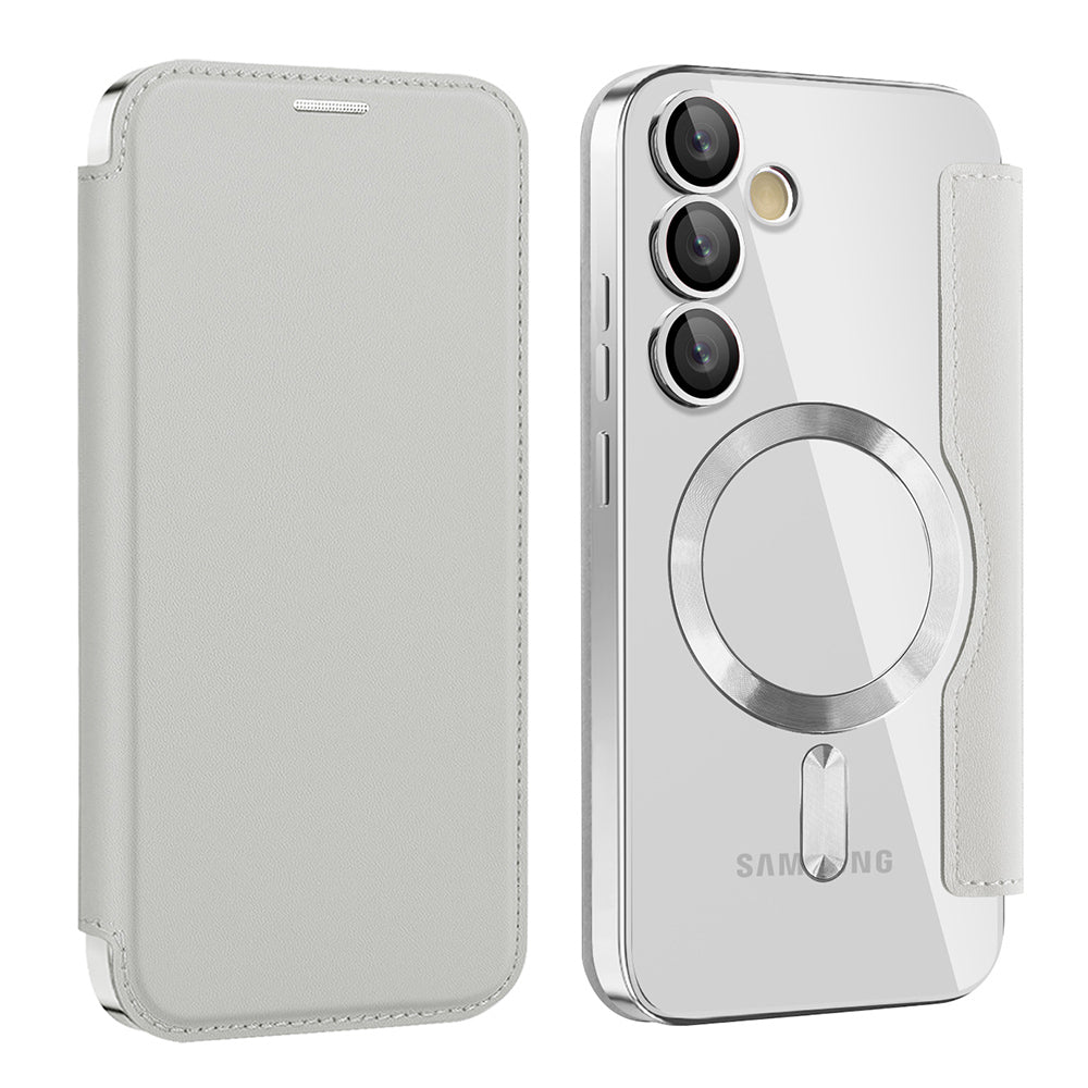 MagSafe-Hülle für Samsung Galaxy S23 S911, Techsuit, SmartMag Book, Grau