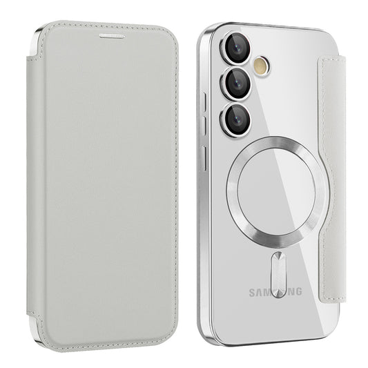 MagSafe-Hülle für Samsung Galaxy S23 S911, Techsuit, SmartMag Book, Grau