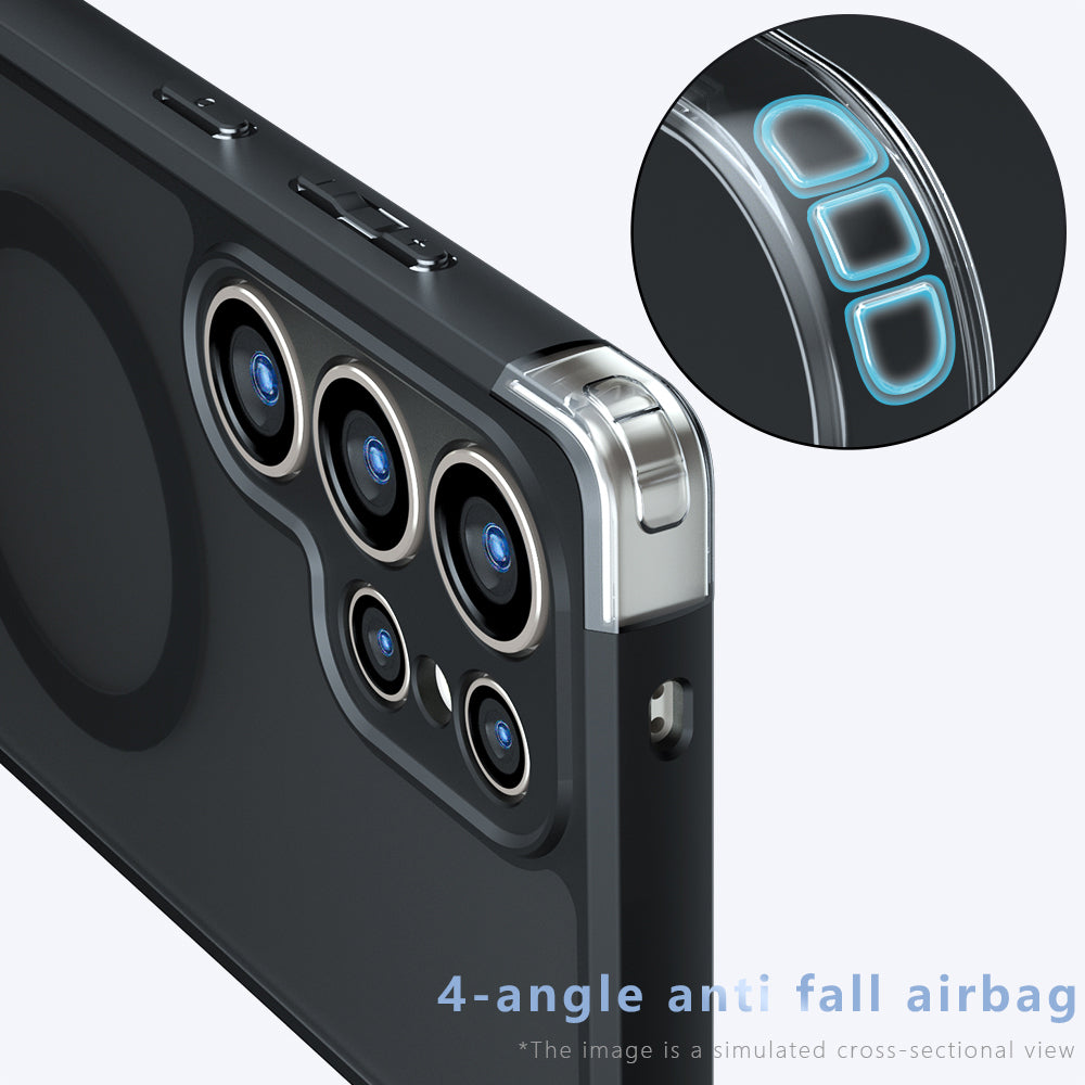 MagSafe-Hülle für Samsung Galaxy S24 FE S721, Techsuit, PureFrost, Satin Schwarz