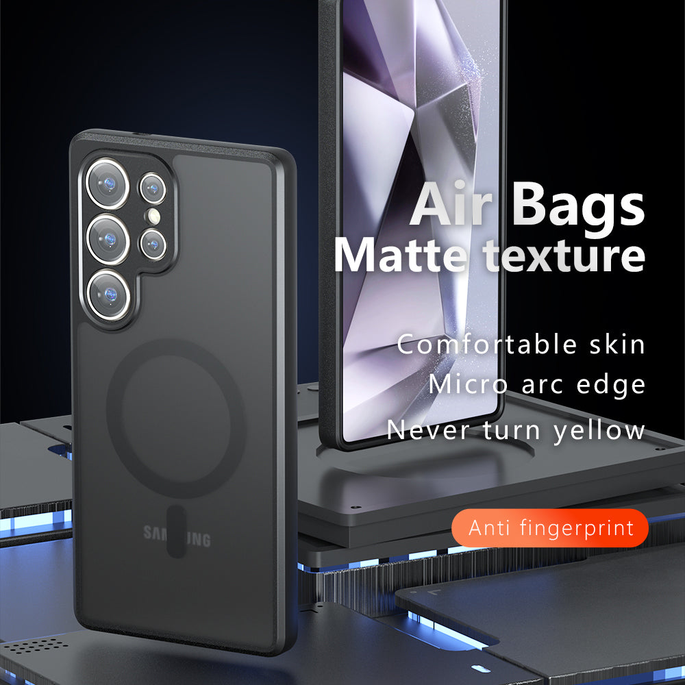 MagSafe-Hülle für Samsung Galaxy S24 FE S721, Techsuit, PureFrost, Satin Schwarz