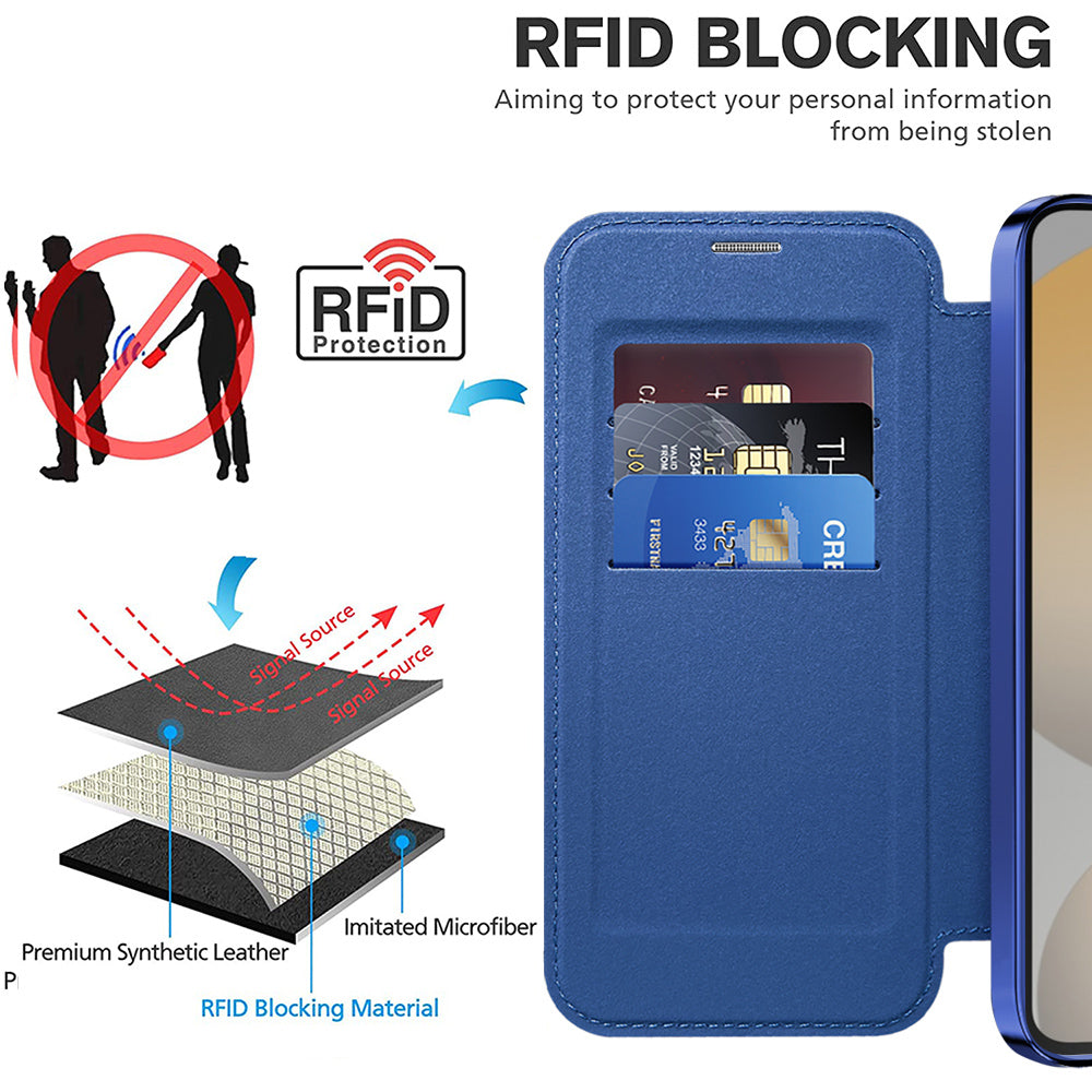 MagSafe Case for Samsung Galaxy S24 FE S721, Techsuit, SmartMag Book, Blue