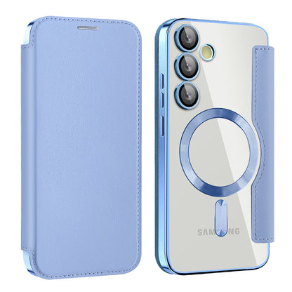 MagSafe-Hülle für Samsung Galaxy S24 FE S721, Techsuit, SmartMag Book, Blau