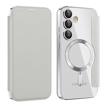 MagSafe Case for Samsung Galaxy S24 FE S721, Techsuit, SmartMag Book, Gray