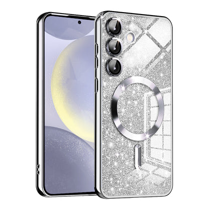 MagSafe-Hülle für Samsung Galaxy S24+ S926, Techsuit, Luxury Glitter, Silber