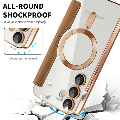 MagSafe Case for Samsung Galaxy S24+ S926, Techsuit, SmartMag Book, Brown