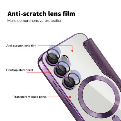 MagSafe Case for Samsung Galaxy S24+ S926, Techsuit, SmartMag Book, Purple