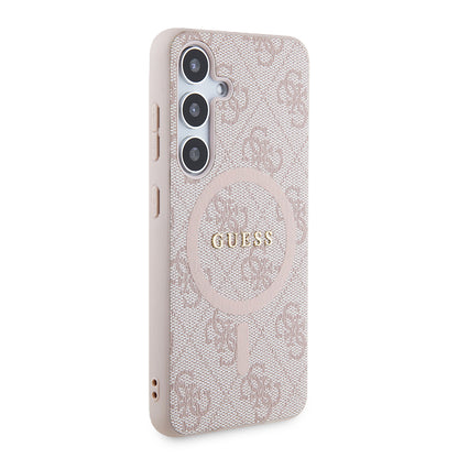 MagSafe Hülle für Samsung Galaxy S24 S921, Guess, 4G Collection, Rosa