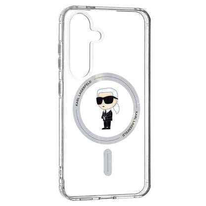 MagSafe Hülle für Samsung Galaxy S24 S921, Karl Lagerfeld, IML Ikonik Karl, Transparent