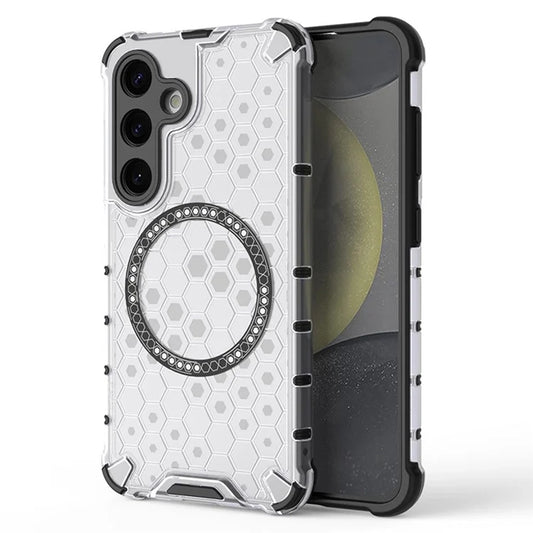 MagSafe-Hülle für Samsung Galaxy S24 S921, Techsuit, HoneyComb Shield, Weiß