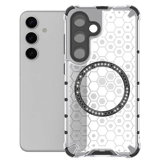 MagSafe-Hülle für Samsung Galaxy S24 S921, Techsuit, HoneyComb Shield, Weiß