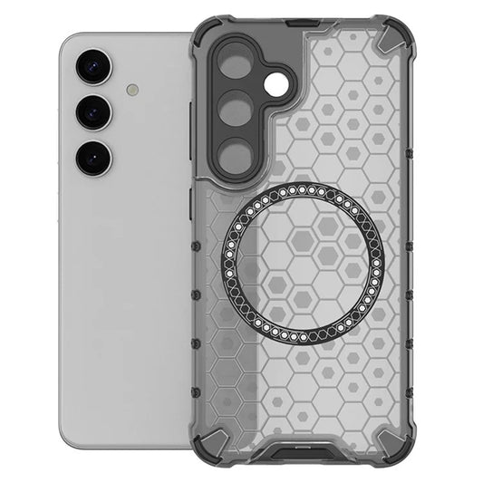 MagSafe-Hülle für Samsung Galaxy S24 S921, Techsuit, HoneyComb Shield, Schwarz