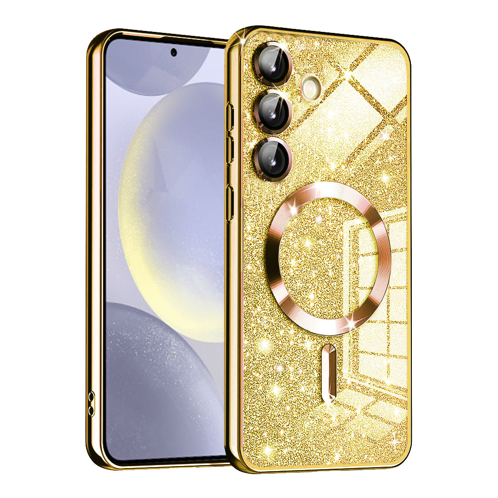 MagSafe Case for Samsung Galaxy S24 S921, Techsuit, Luxury Glitter, Gold