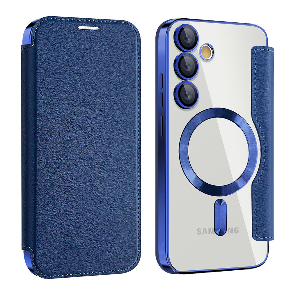 MagSafe Case for Samsung Galaxy S24 S921, Techsuit, SmartMag Book, Blue