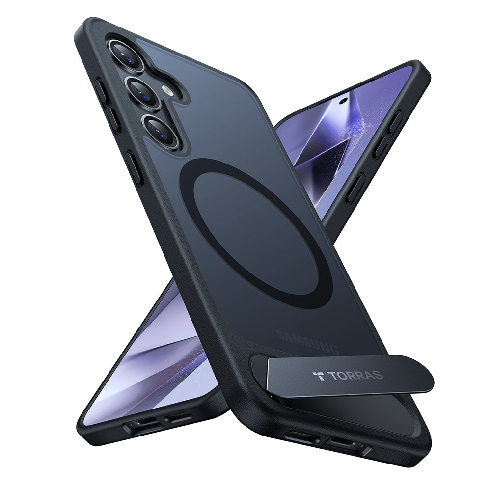MagSafe-Hülle für Samsung Galaxy S24 S921, Torras, Pstand, Schwarz