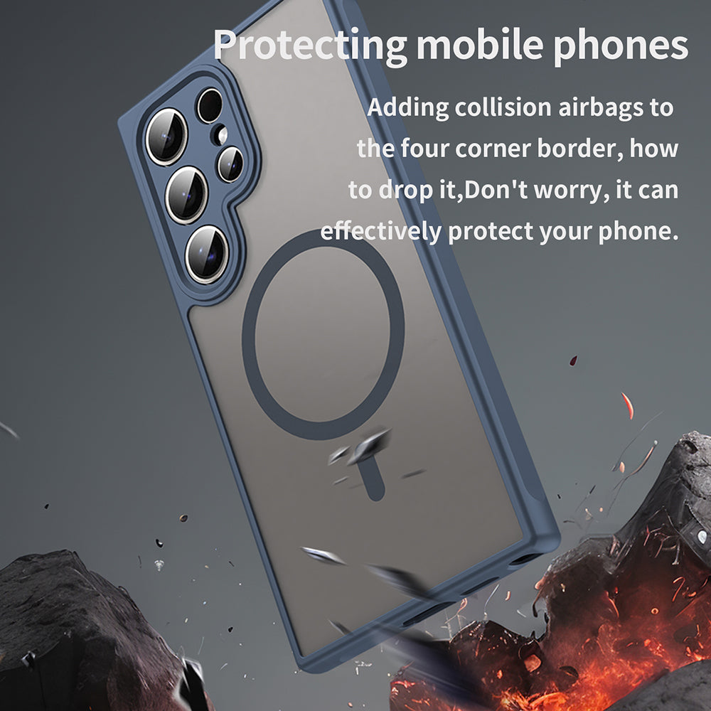 MagSafe-Hülle für Samsung Galaxy S24 Ultra S928, Techsuit, HaloFrost II, Marineblau