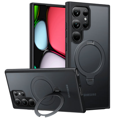 MagSafe-Hülle für Samsung Galaxy S24 Ultra S928, Torras, Ostand Spin, Schwarz