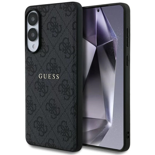 MagSafe Hülle für Samsung Galaxy S25 Edge S937, Guess, 4G Ring Classic Logo, Schwarz