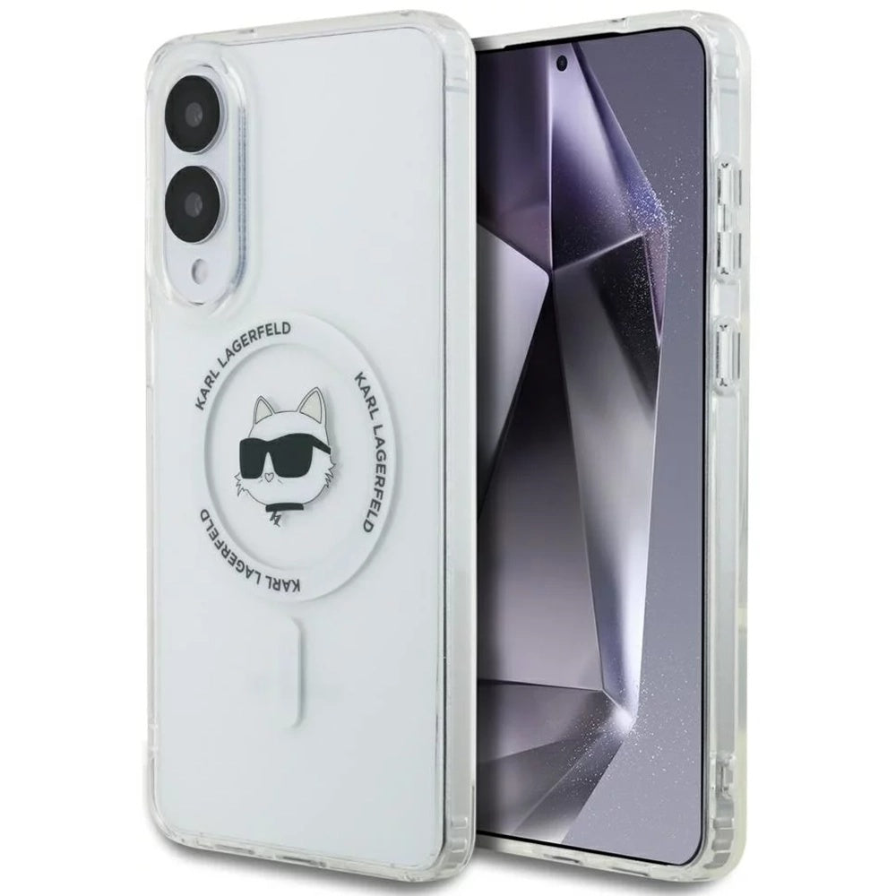 MagSafe Hülle für Samsung Galaxy S25 Edge S937, Karl Lagerfeld, IML Choupette's Head, Weiß
