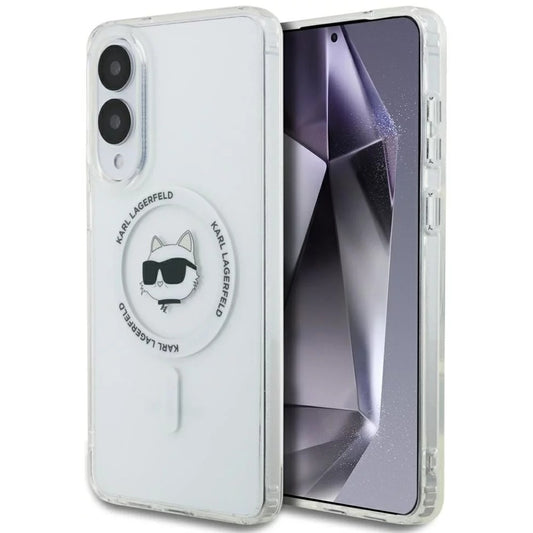 MagSafe Hülle für Samsung Galaxy S25 Edge S937, Karl Lagerfeld, IML Choupette's Head, Weiß