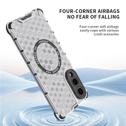 MagSafe-Hülle für Samsung Galaxy S25 Edge S937, Techsuit, HoneyComb Shield, Weiß
