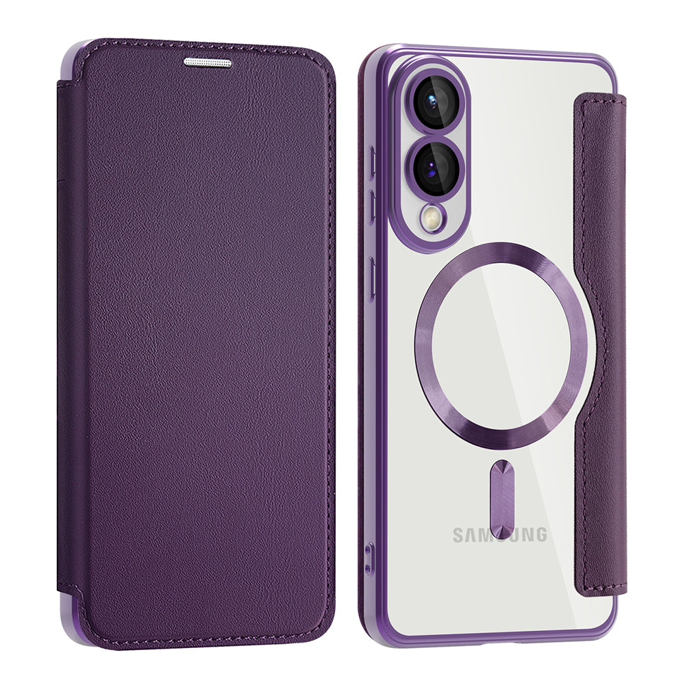 MagSafe Case for Samsung Galaxy S25 Edge S937, Techsuit, SmartMag Book, Purple